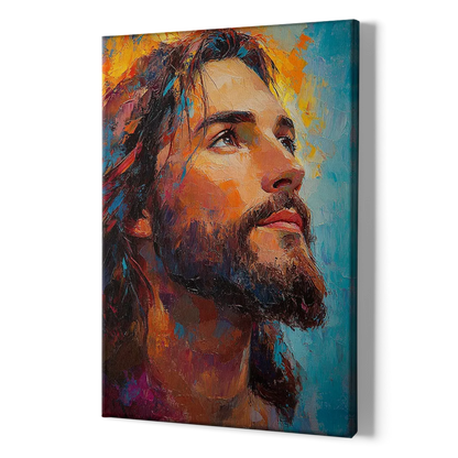 Jesus in Light Christian Absctact - Canvas Print Art Sides