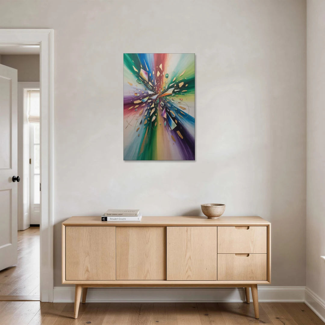 Jewel Toned Dynamic Colorful Abstract - Canvas Wall Art - Coffee Table - 24x36