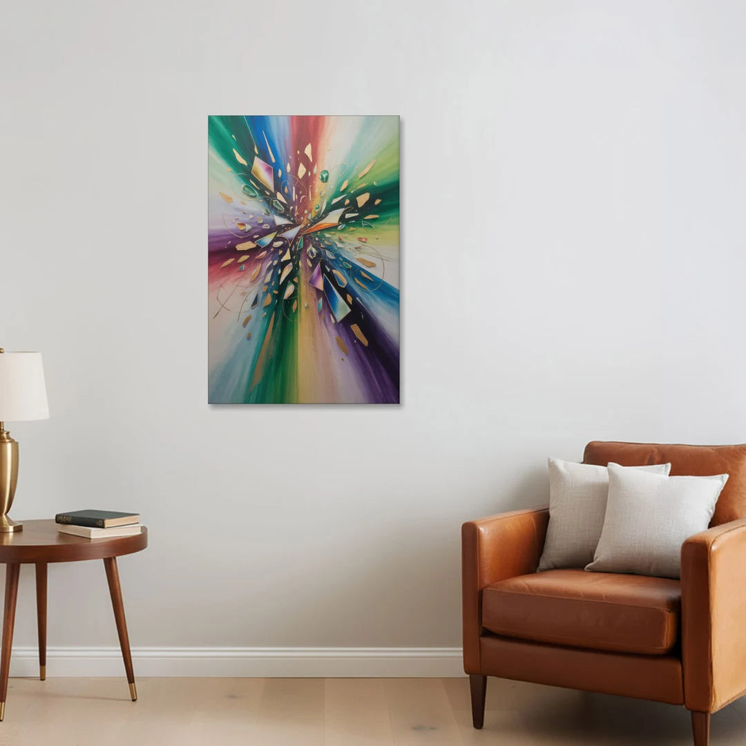 Jewel Toned Dynamic Colorful Abstract - Canvas Wall Art - Sofa - 24x36
