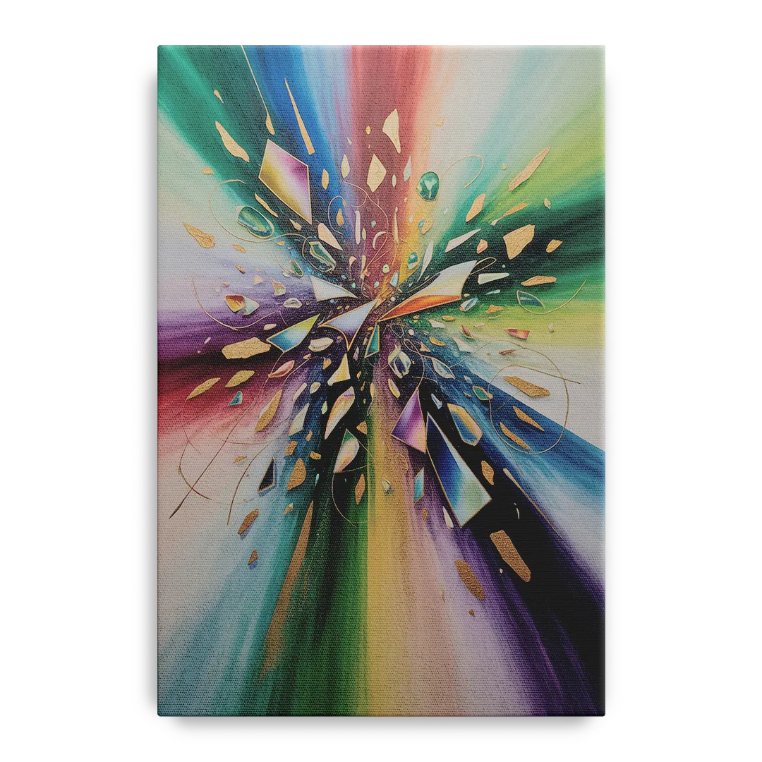 Jewel Toned Dynamic Colorful Abstract - Canvas Wall Art