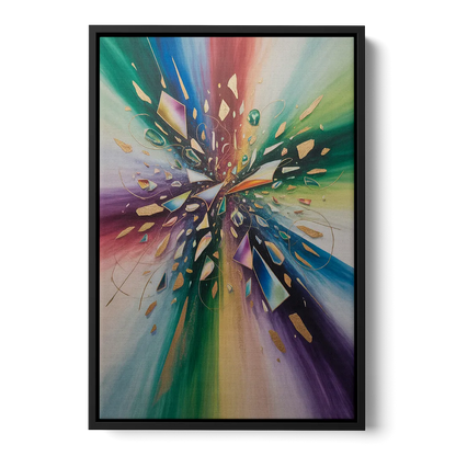 Jewel Toned Dynamic Colorful Abstract - Black Frame Canvas