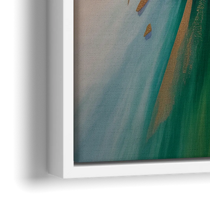Jewel Toned Dynamic Colorful Abstract - Close-Up White Frame Canvas
