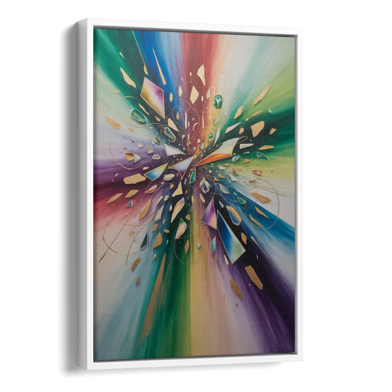 Jewel Toned Dynamic Colorful Abstract Side - White Canvas Wall Art