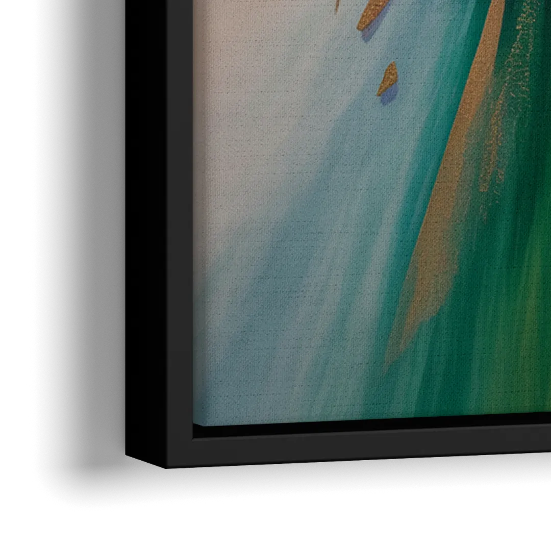 Jewel Toned Dynamic Colorful Abstract - Close-Up Black Frame Canvas