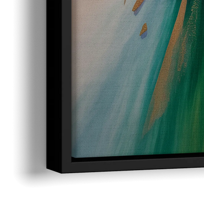 Jewel Toned Dynamic Colorful Abstract - Close-Up Black Frame Canvas