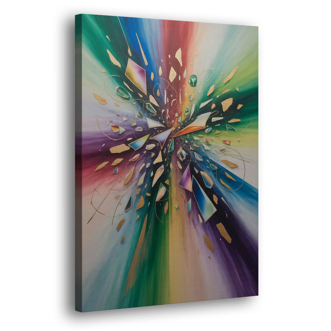 Jewel Toned Dynamic Colorful Abstract Side - Canvas Wall Art
