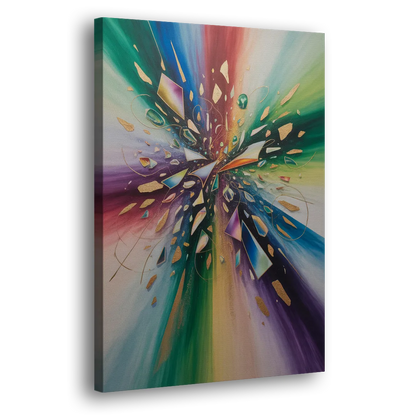 Jewel Toned Dynamic Colorful Abstract Side - Canvas Wall Art
