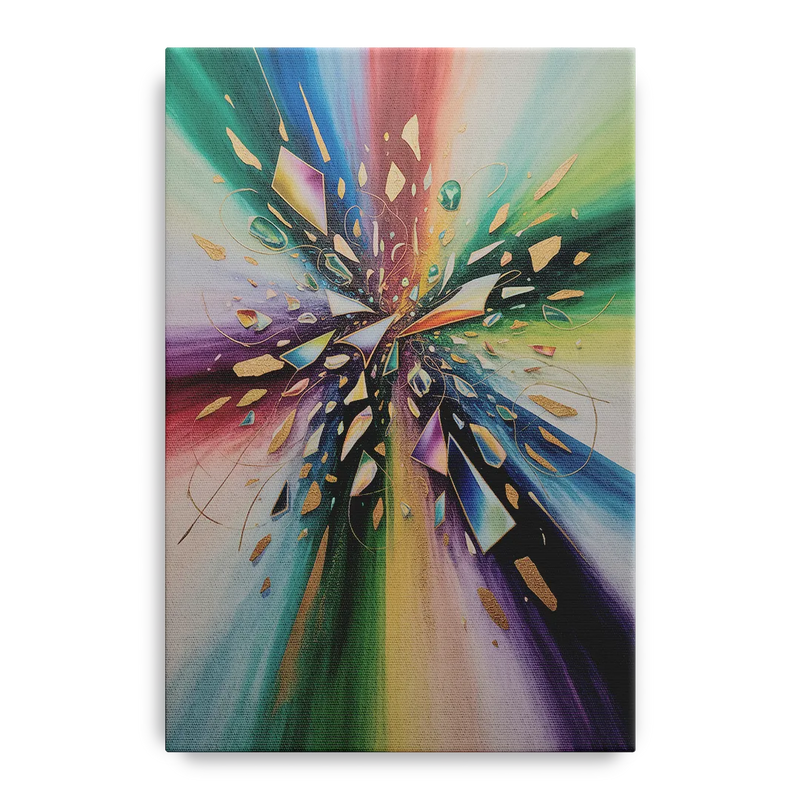 Jewel Toned Dynamic Colorful Abstract Front - Canvas Wall Art