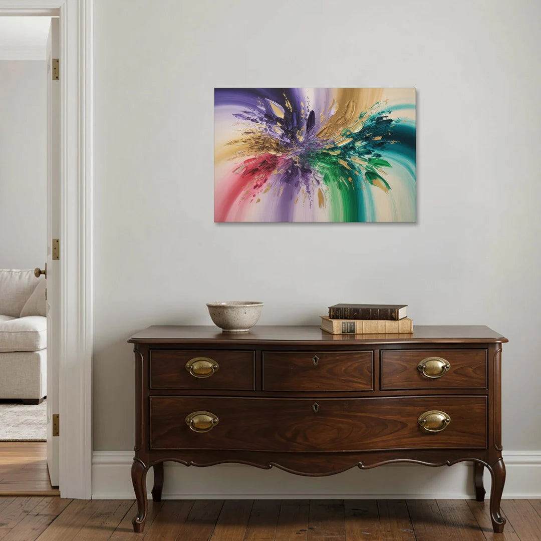 JewelToned Dynamics Colorful Abstract - Canvas Wall Art - Coffee Table - 36x24