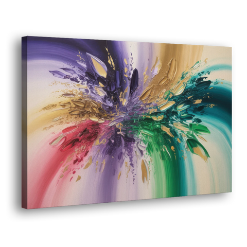 JewelToned Dynamics Colorful Abstract - Canvas Wall Art - Side