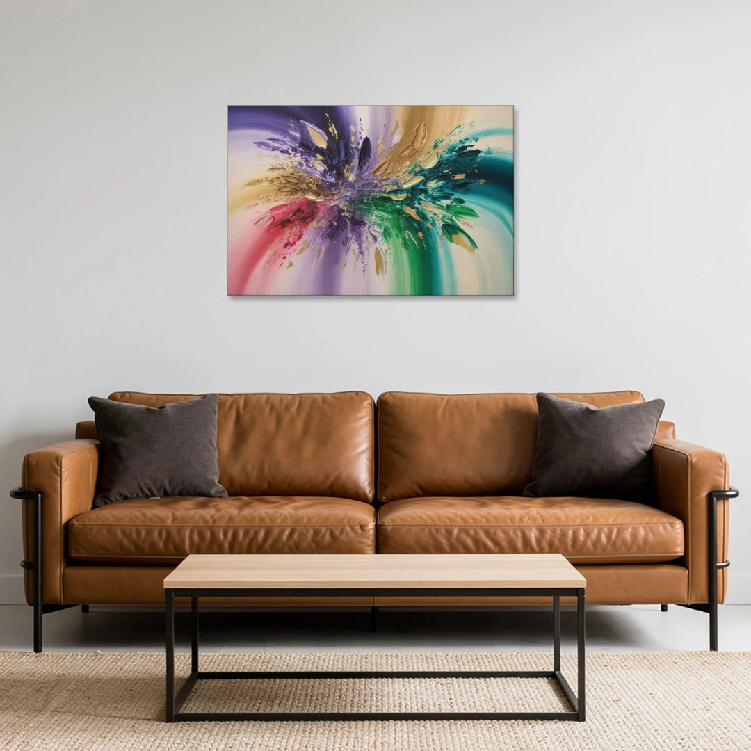 JewelToned Dynamics Colorful Abstract - Canvas Wall Art - Sofa - 36x24