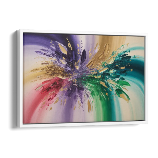 JewelToned Dynamics Colorful Abstract Side - White Canvas Wall Art