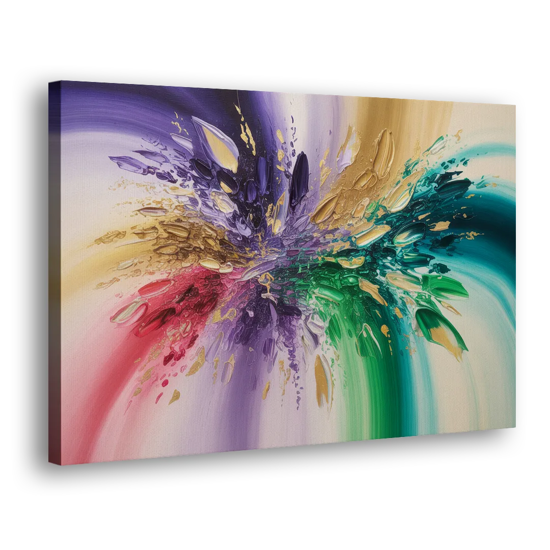 JewelToned Dynamics Colorful Abstract Side - Canvas Wall Art