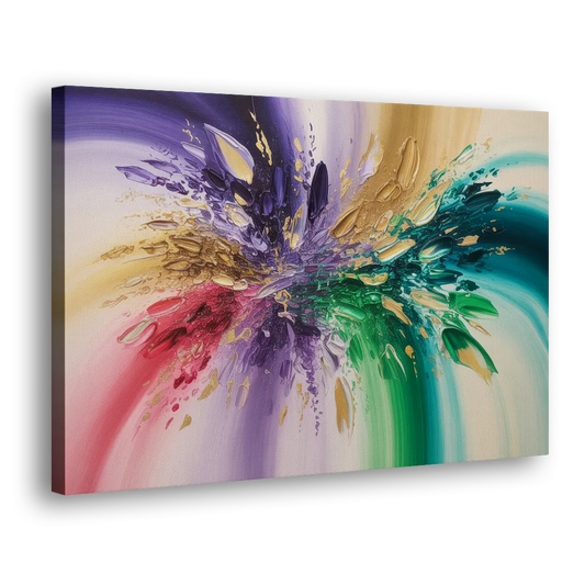 JewelToned Dynamics Colorful Abstract Side - Canvas Wall Art