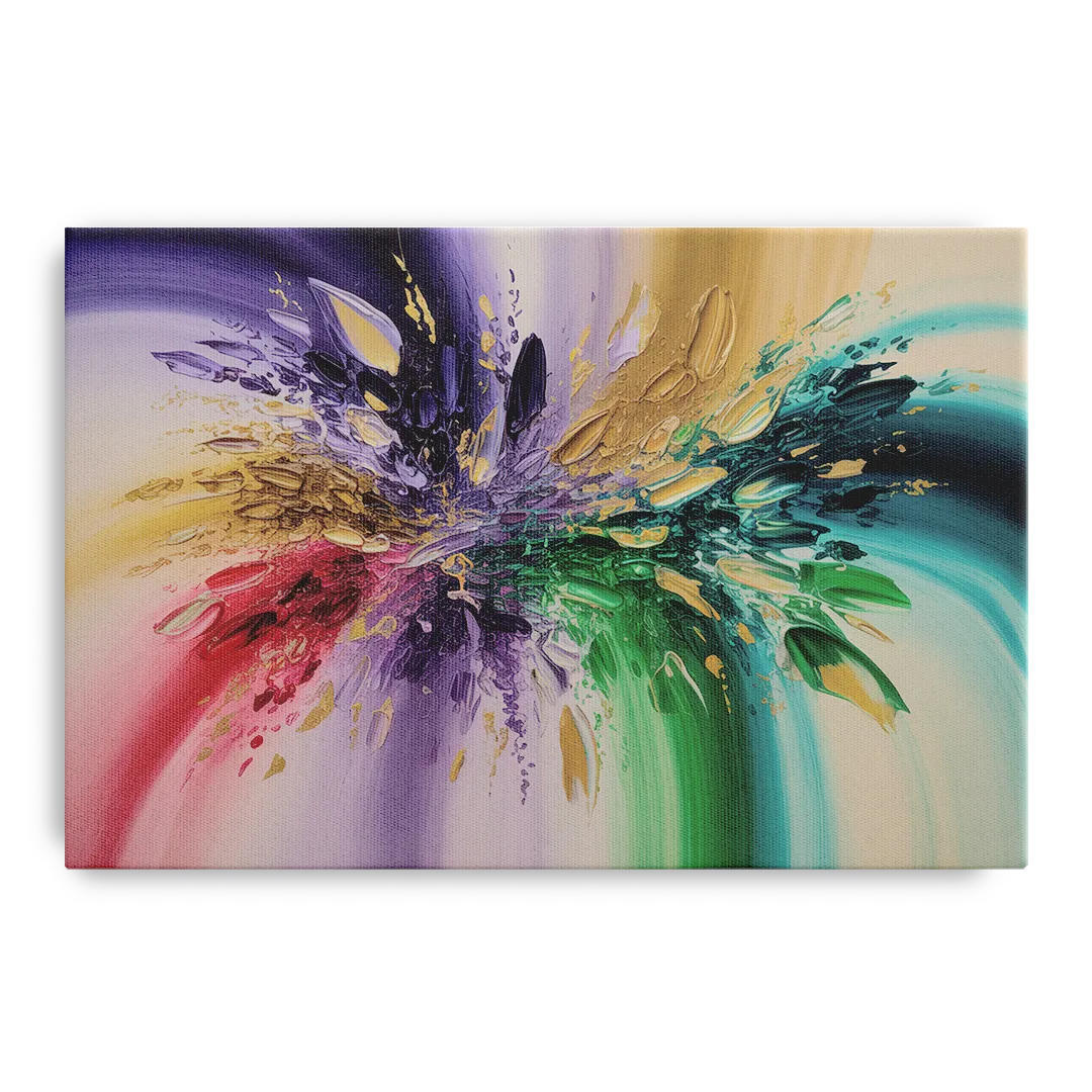 JewelToned Dynamics Colorful Abstract Front - Canvas Wall Art