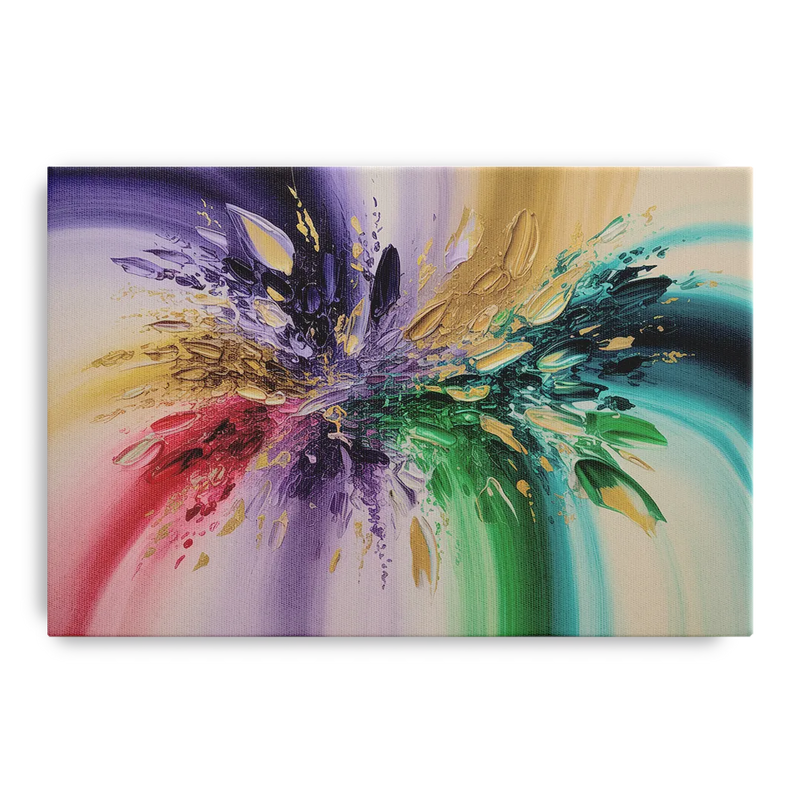 JewelToned Dynamics Colorful Abstract Front - Canvas Wall Art