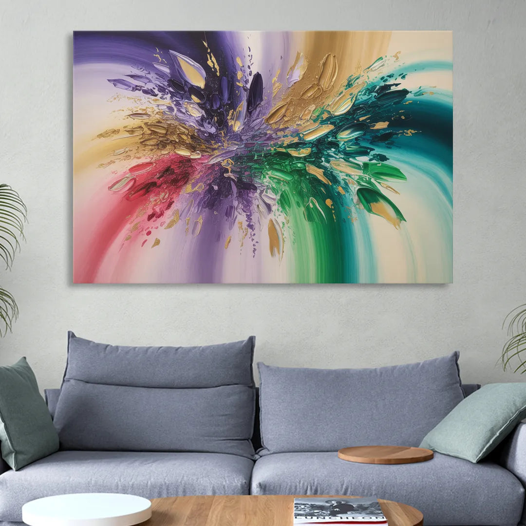 JewelToned Dynamics Colorful Abstract Sitting Room - Canvas Wall Art