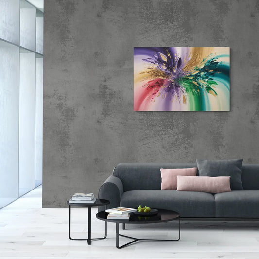 JewelToned Dynamics Colorful Abstract - Canvas Wall Art Living Room