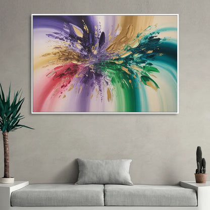 JewelToned Dynamics Colorful Abstract Sitting Room - White Canvas Wall Art
