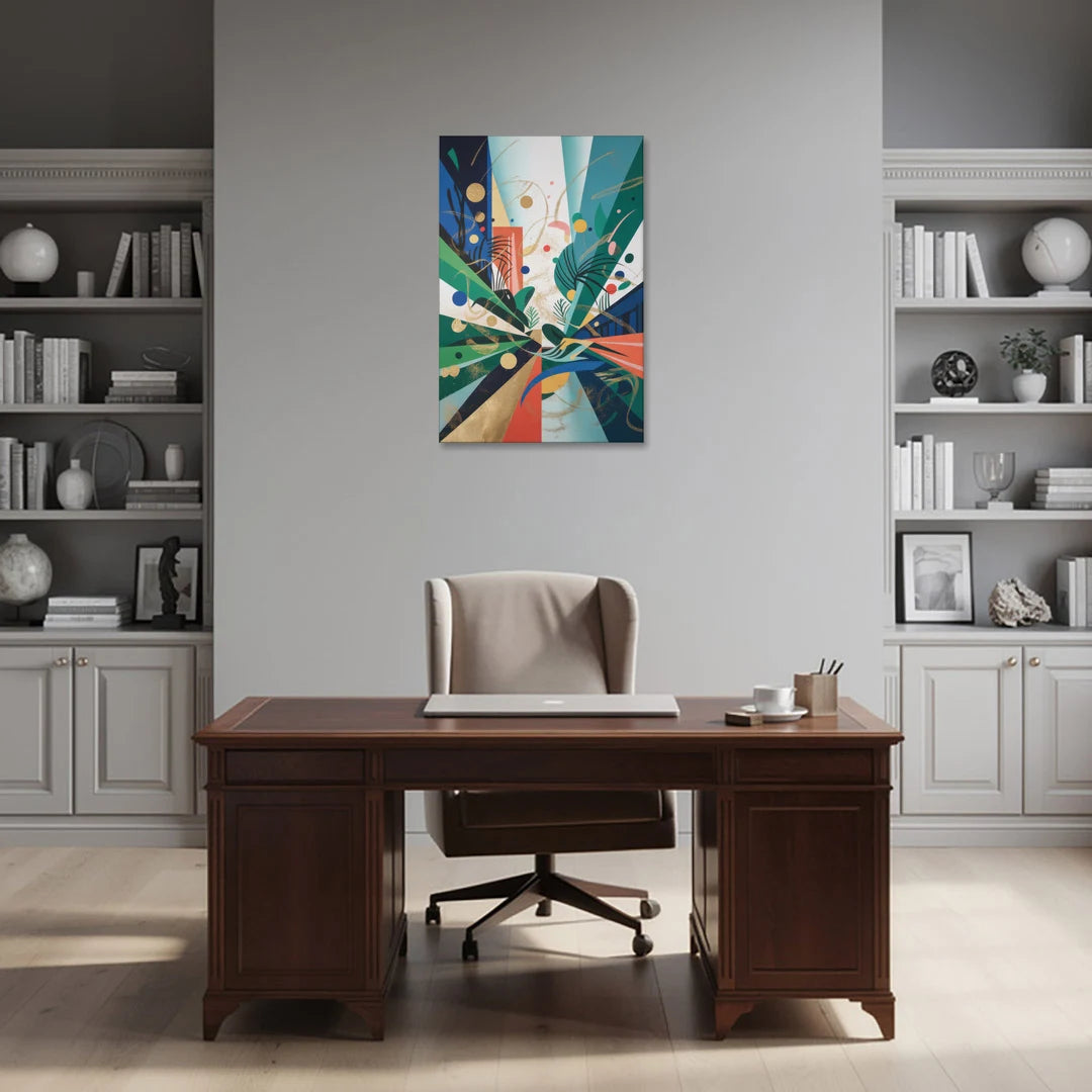 JewelToned Urban Energy Colorful Abstract - Canvas Wall Art - Office - 24x36