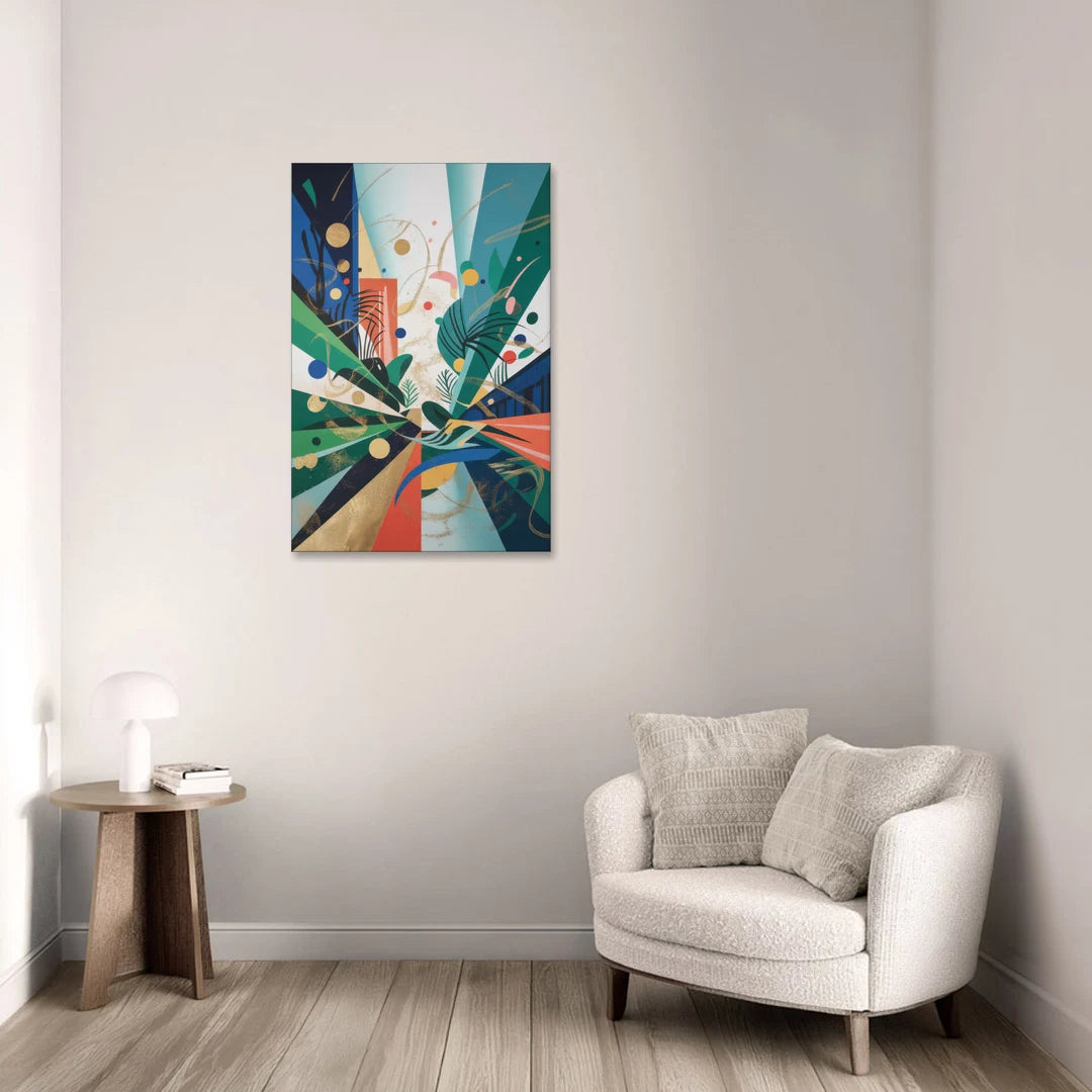 JewelToned Urban Energy Colorful Abstract - Canvas Wall Art - Sofa - 24x36