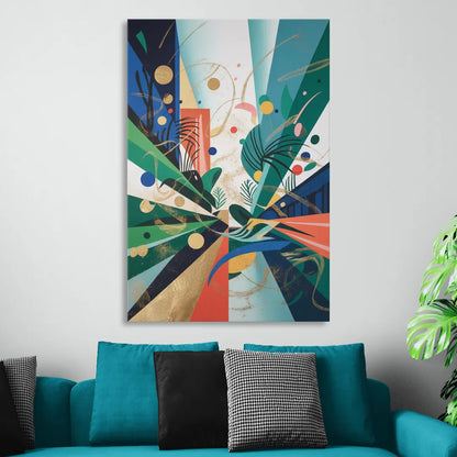JewelToned Urban Energy Colorful Abstract Sitting Room - Canvas Wall Art