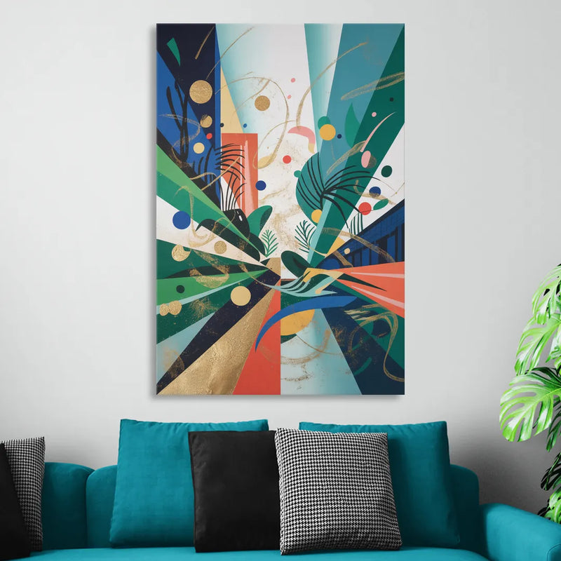 JewelToned Urban Energy Colorful Abstract Sitting Room - Canvas Wall Art