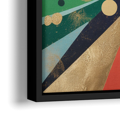 JewelToned Urban Energy Colorful Abstract - Close-Up Black Frame Canvas
