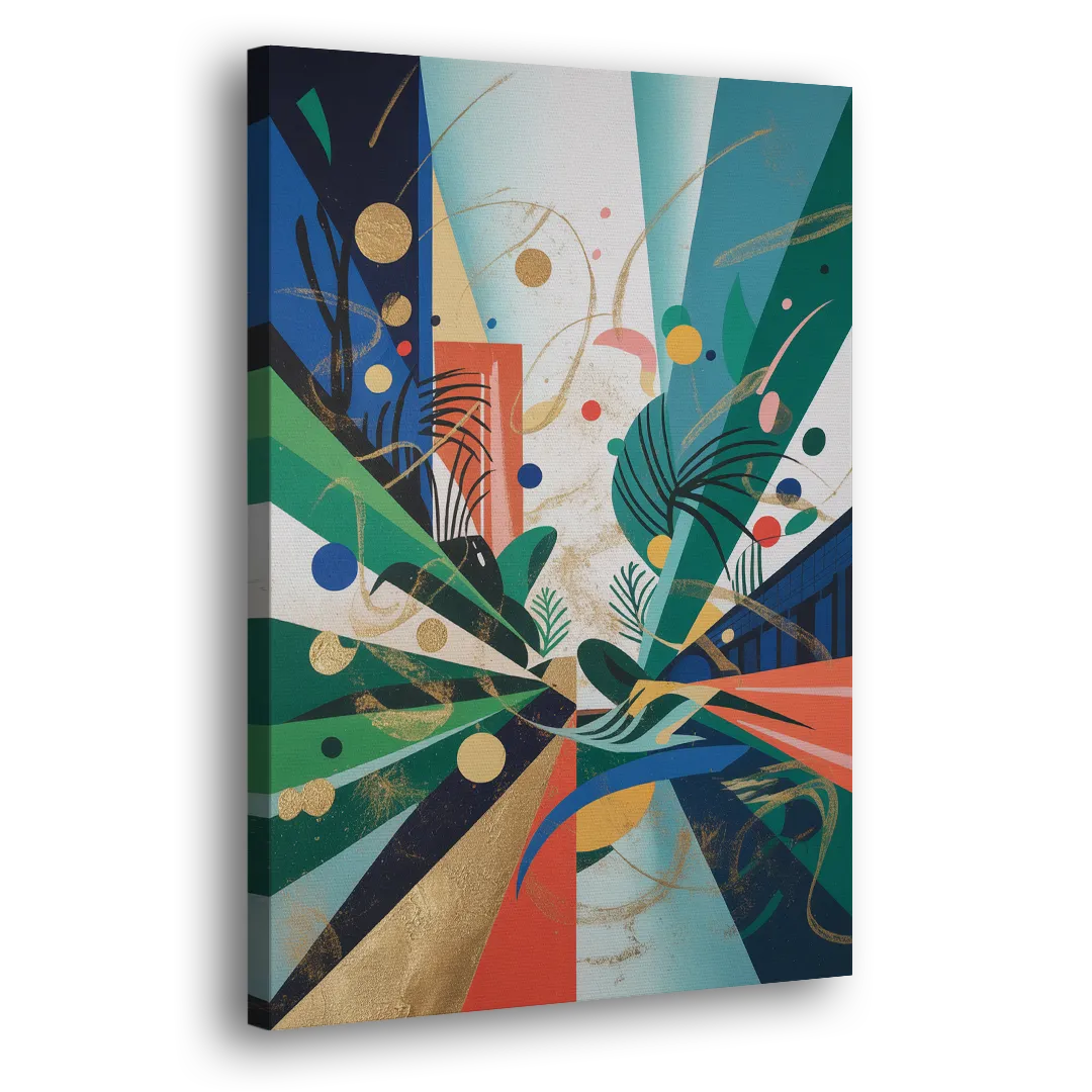 JewelToned Urban Energy Colorful Abstract Side - Canvas Wall Art