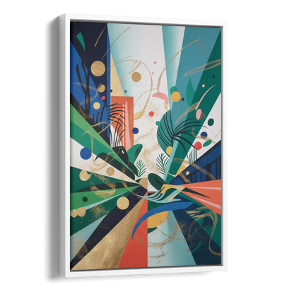 JewelToned Urban Energy Colorful Abstract Side - White Canvas Wall Art