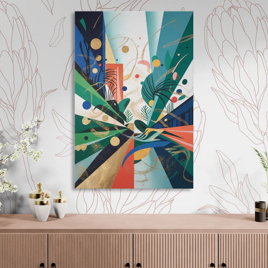 JewelToned Urban Energy Colorful Abstract Living Room - Canvas Wall Art