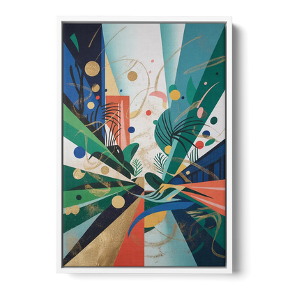 JewelToned Urban Energy Colorful Abstract Front - White Canvas Wall Art