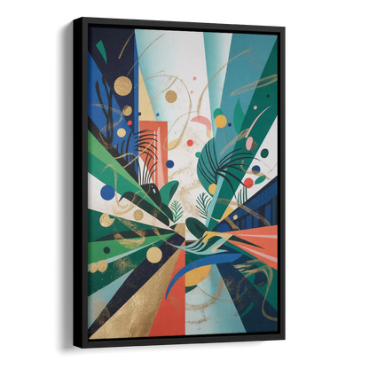 JewelToned Urban Energy Colorful Abstract Side - Black Canvas Wall Art