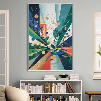 JewelToned Urban Energy Colorful Abstract Sitting Room - White Canvas Wall Art