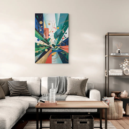 JewelToned Urban Energy Colorful Abstract - Canvas Wall Art Living Room