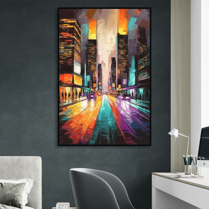 Joseph City Lights Living Room - Black Canvas Wall Art