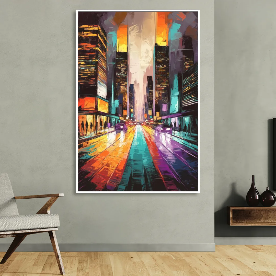 Joseph City Lights Living Room - White Canvas Wall Art