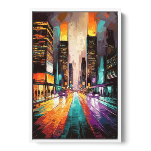Joseph City Lights - White Framed Canvas Wall Art - Front