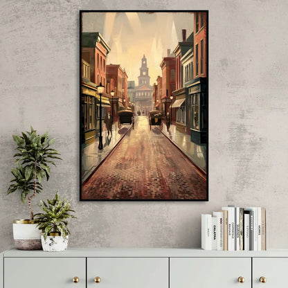 Joseph Historic Downtown Living Room - Black Canvas Wall Art