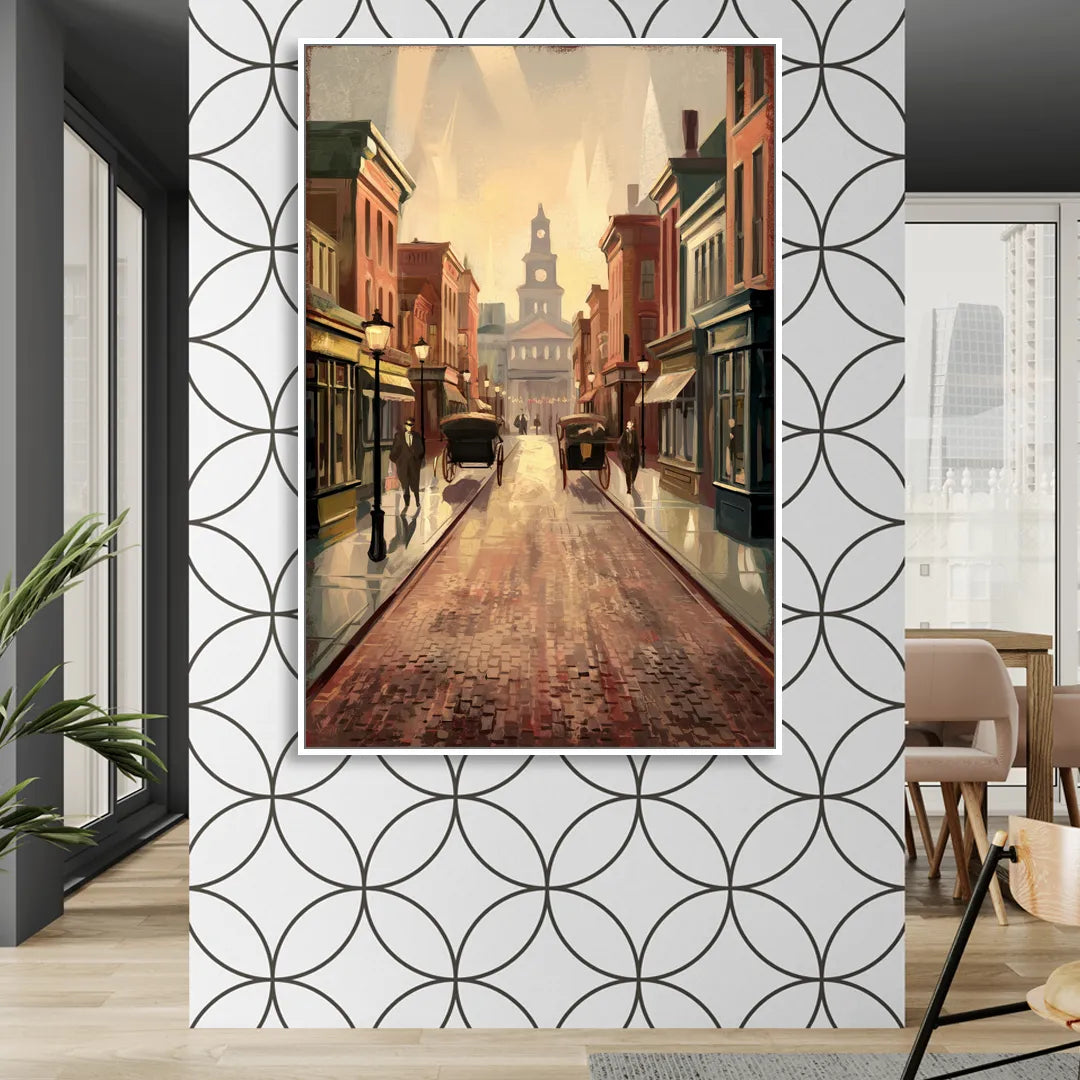 Joseph Historic Downtown Sitting Room - White Canvas Wall Art