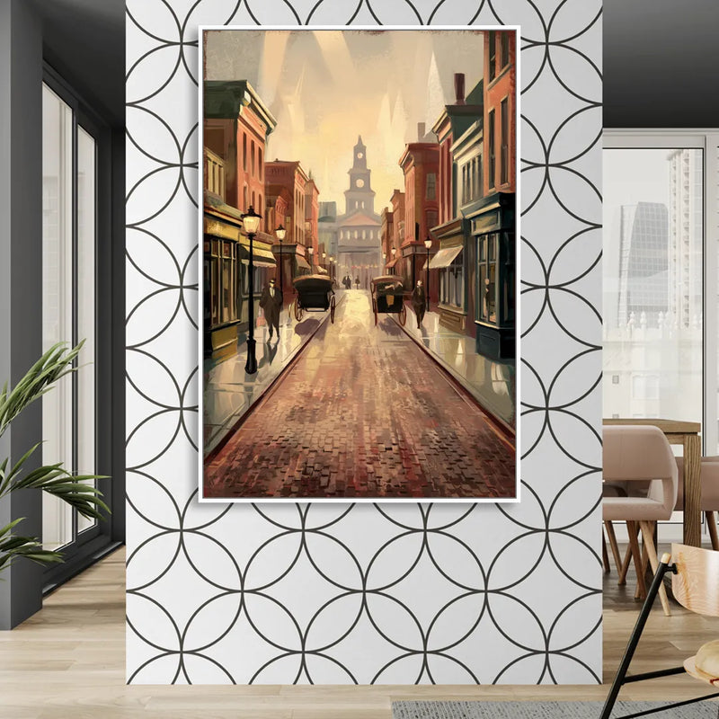 Joseph Historic Downtown Sitting Room - White Canvas Wall Art
