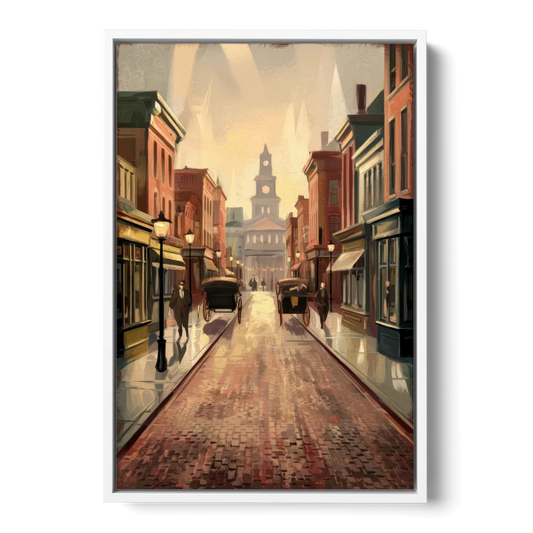 Joseph Historic Downtown - White Framed Canvas Wall Art - Front