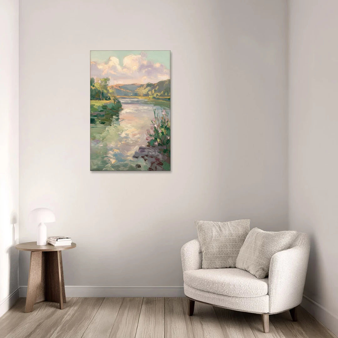 Joseph Riverfront View - Canvas Wall Art - Sofa - 24x36