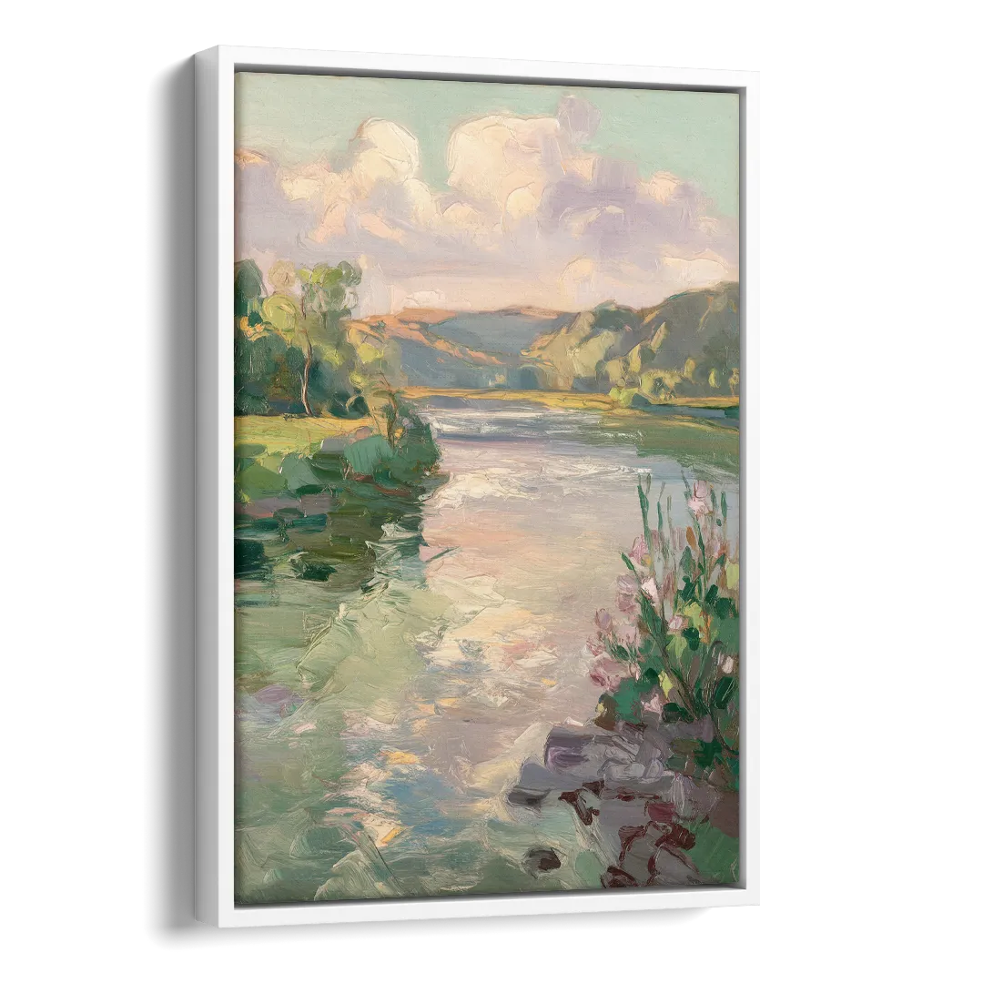Joseph Riverfront View Side - White Canvas Wall Art