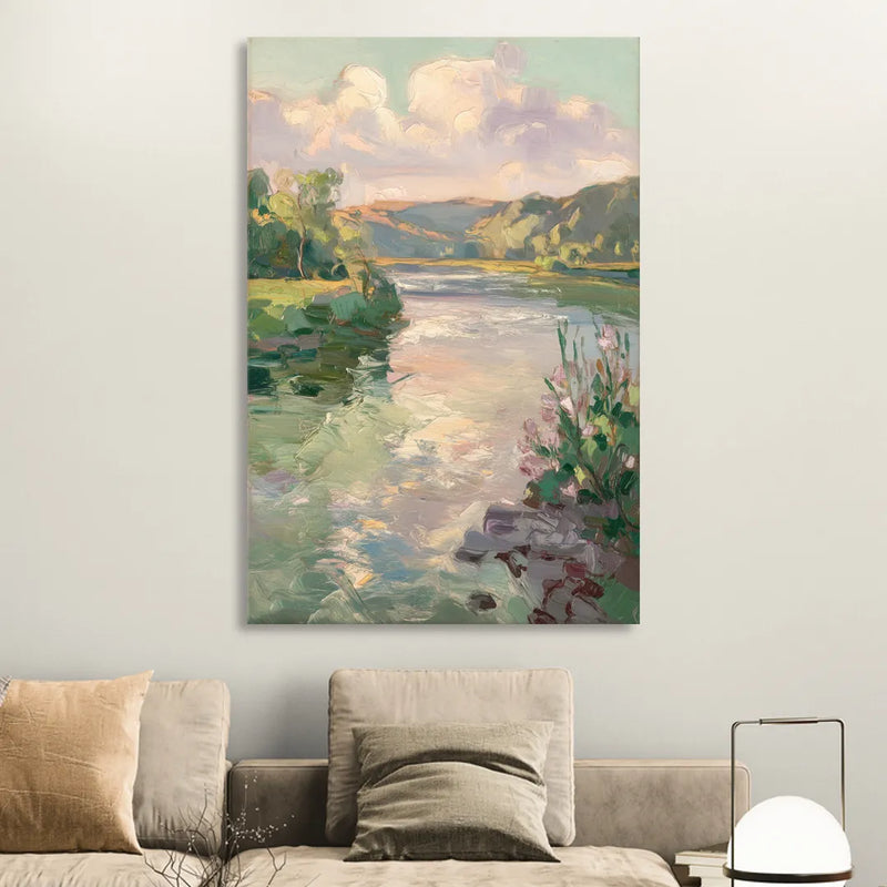Joseph Riverfront View Living Room - Canvas Wall Art