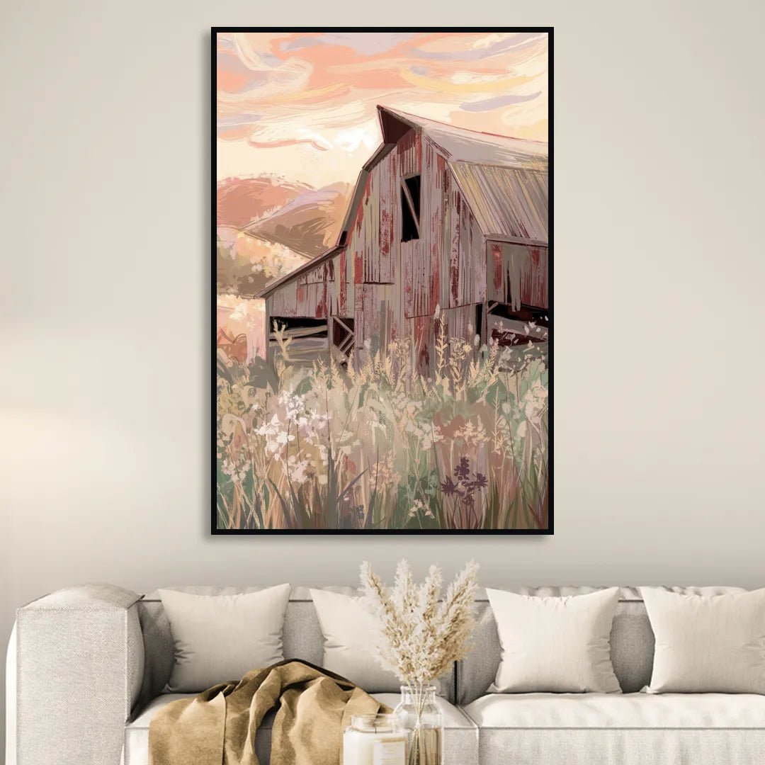 Joseph Rustic Charm Sitting Room - Black Canvas Wall Art