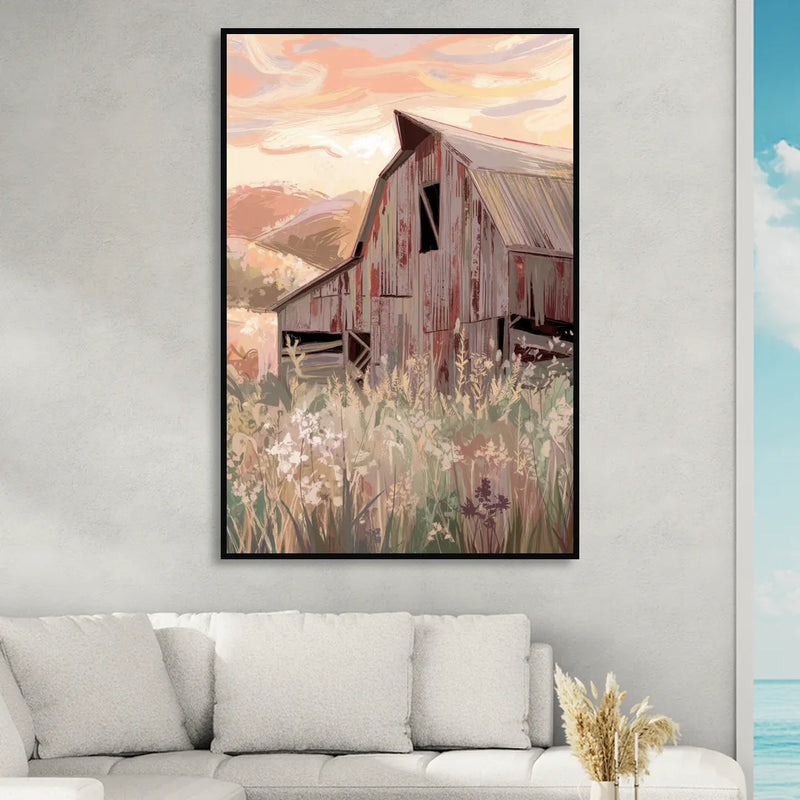 Joseph Rustic Charm Living Room - Black Canvas Wall Art