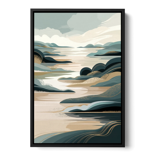 Joseph Scenic Horizon - Black Framed Canvas Wall Art - Front
