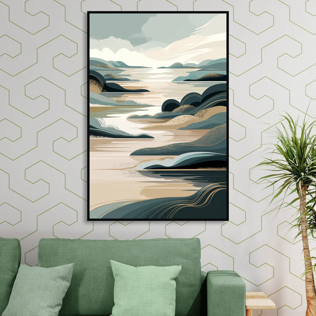 Joseph Scenic Horizon Sitting Room - Black Canvas Wall Art