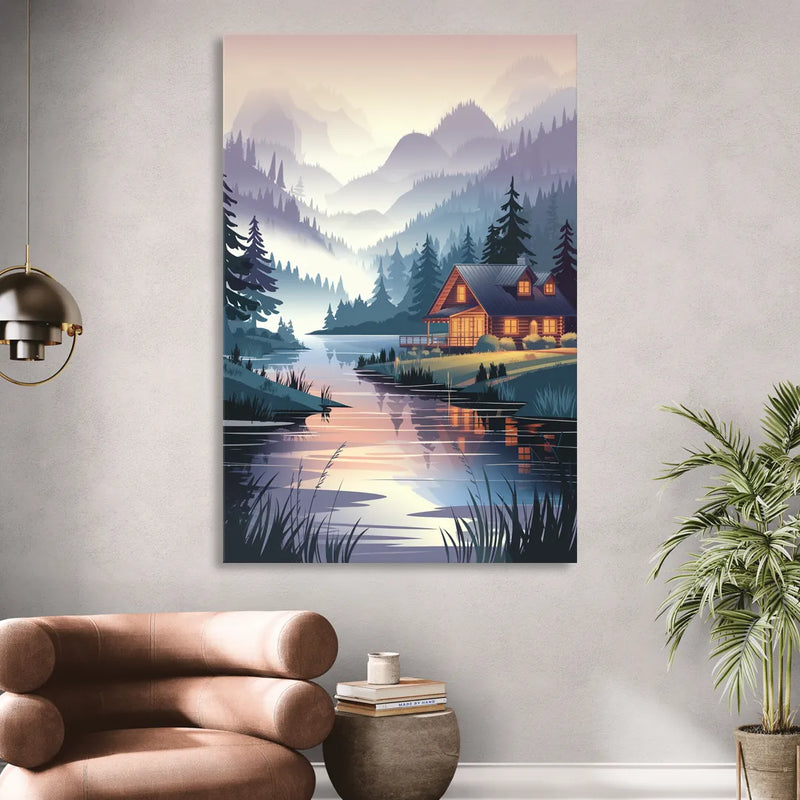 Joseph Serene Waterfront Living Room - Canvas Wall Art